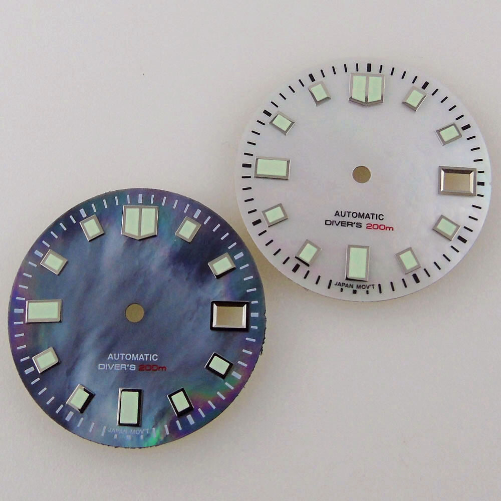 29MM Black White Mother of Pearl Dial Luminous Dial For MOD Dial Japan NH35 NH36