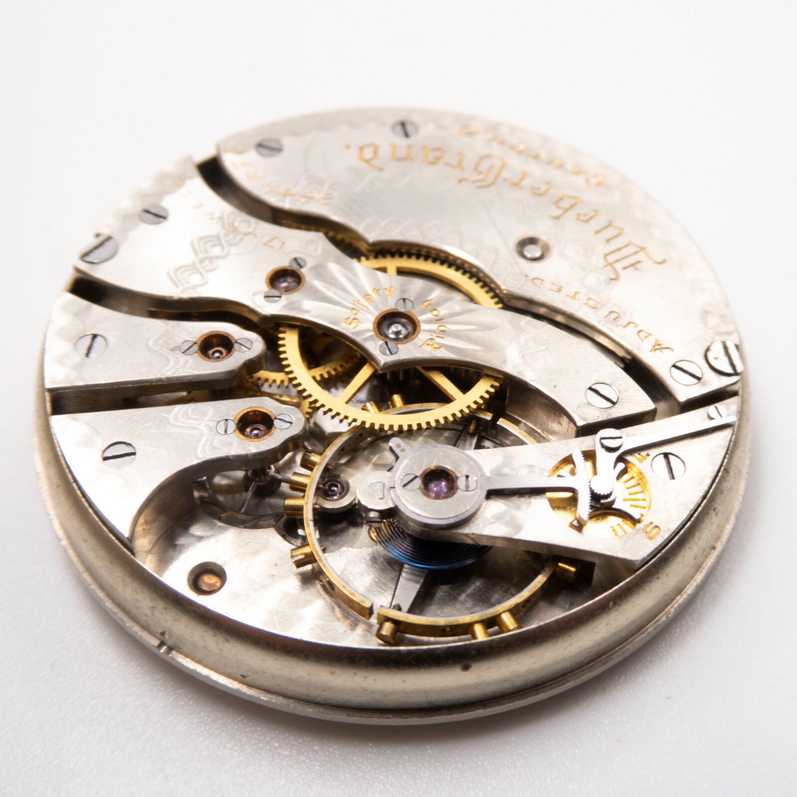 Hampden Dueber Grand 12-Size 17-Jewel Antique Pocket Watch Movement, Keeps Time