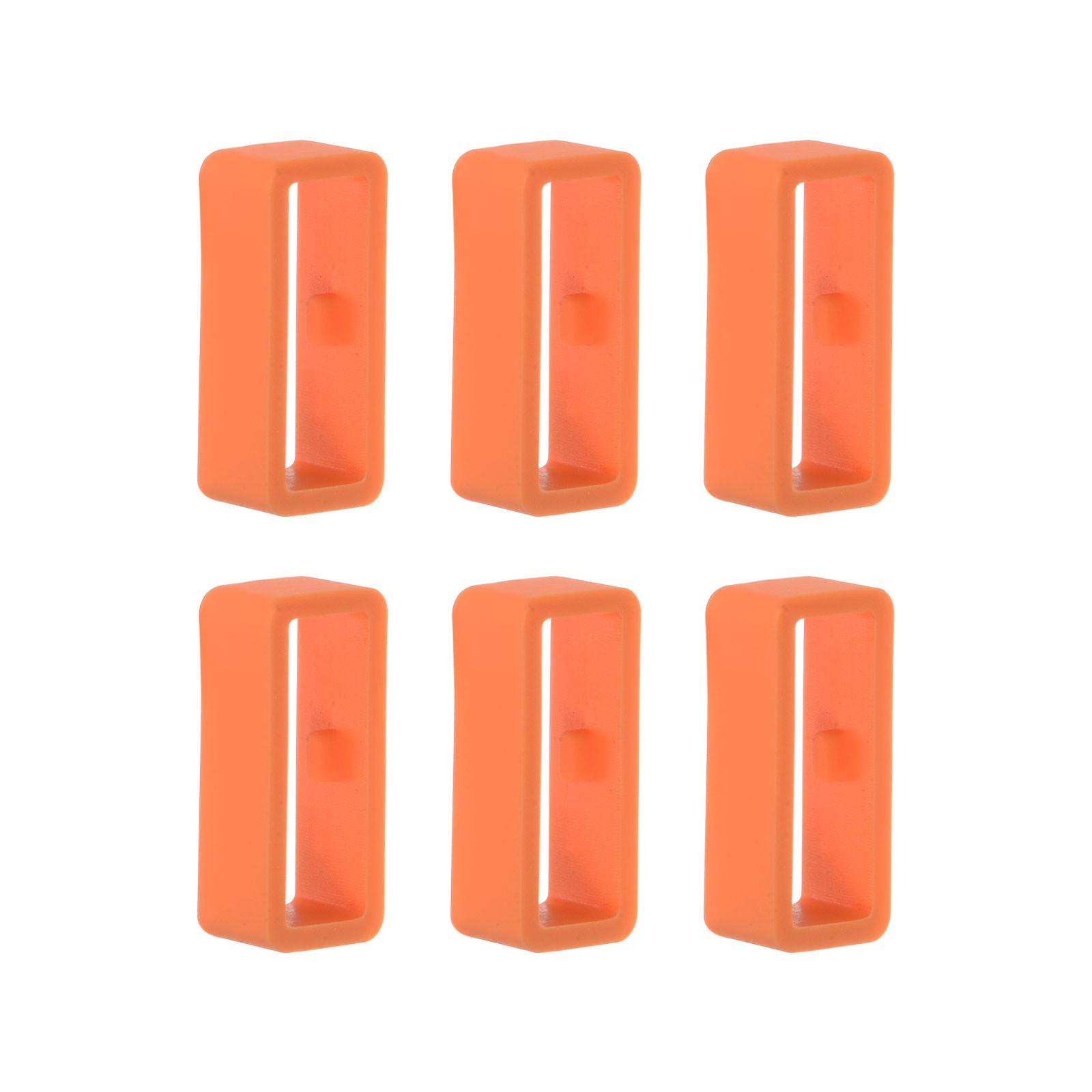 6pcs Watch Strap Circle Fixing Circle 16mm Rubber, Orange