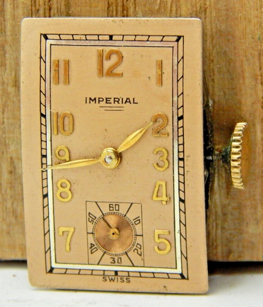 Vintage Imperial model 48 17 jewel men’s wrist watch movement dial & case back