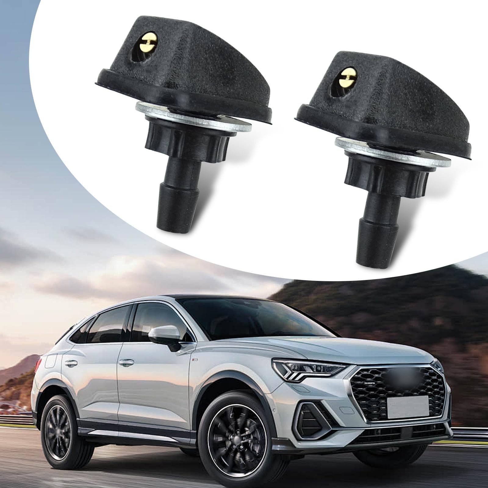 2 PCS Car Front Windshield Washer Nozzle Kit, 1.06In x 0.62In x 0.86In Adjust…