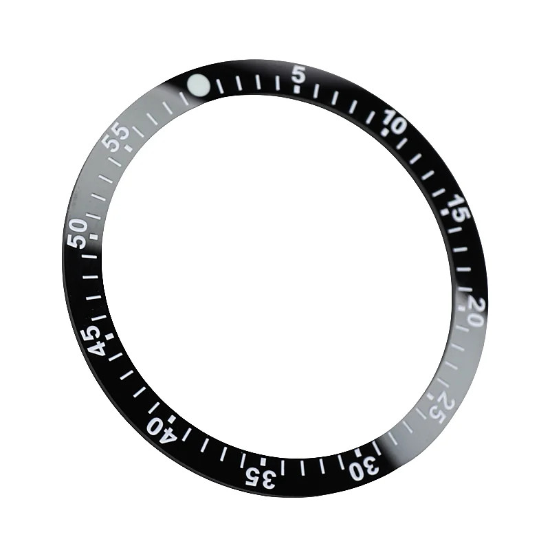 38mm Flat Ceramic Bezel Insert Black With Green Luminous Gloss Replacement Part