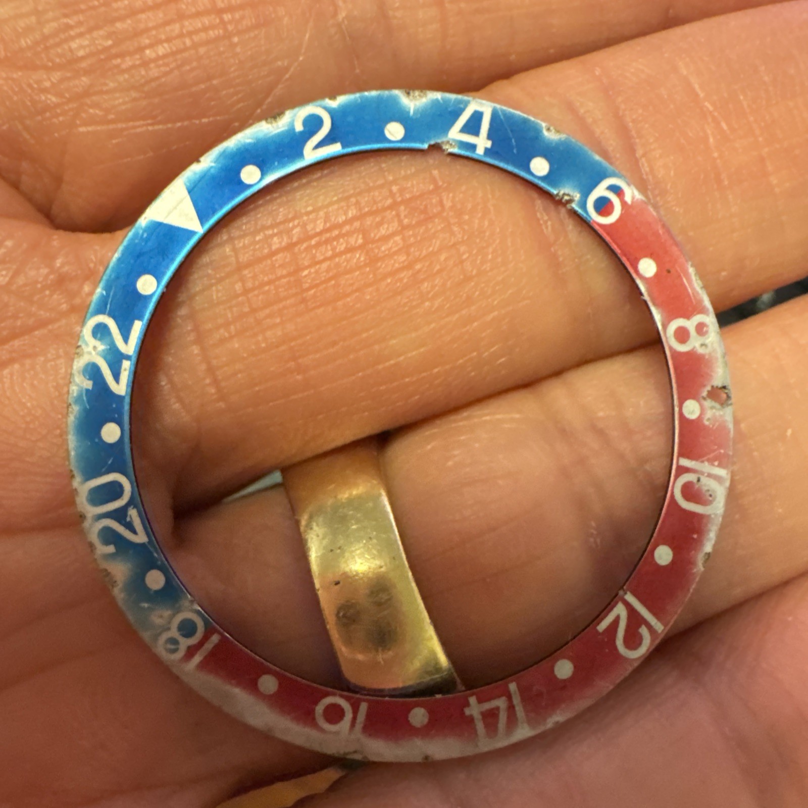 Genuine Rolex GMT Master 1675 Bezel Insert Faded and used patina