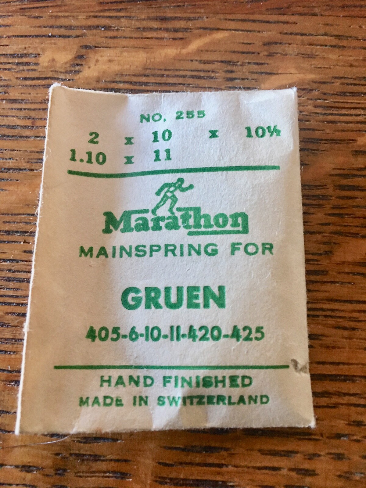 Swiss Made Gruen watch 405 caliber mainspring 405SS 406 410 411 420 421 425 426