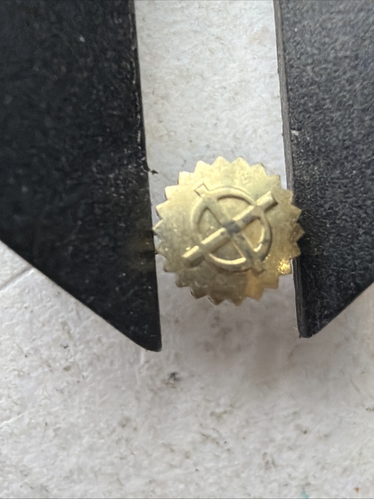 AT84 4.4mm Vintage Zodiac Goldtone Watch Crown In Excellent Condition Sold As Is