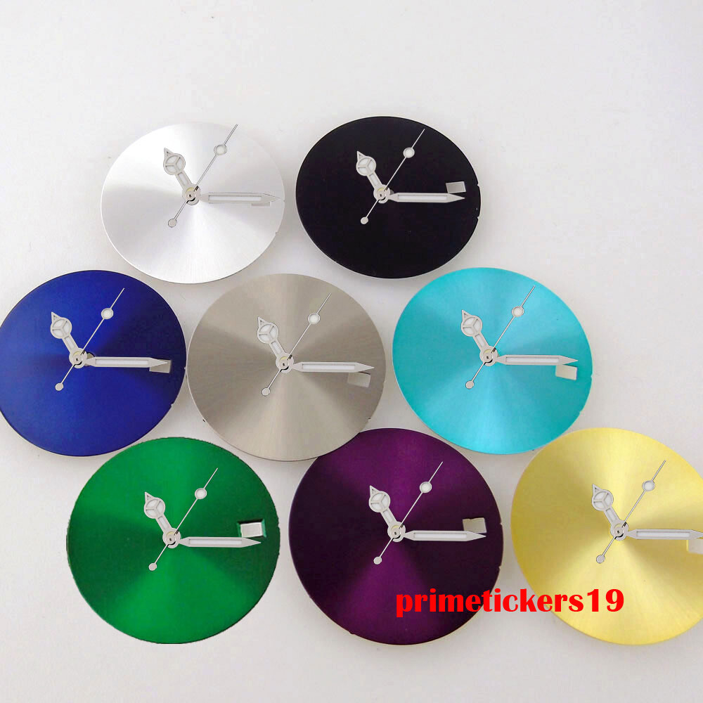 28.5mm Sterile Watch Dial Face Sunburst Date Window Hands Set Fit NH35 Movement