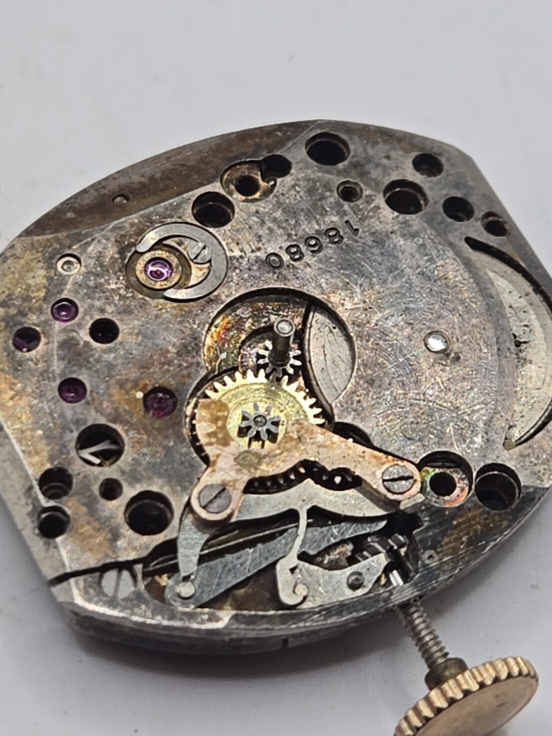 Vintage Mens Mathey Tissot Cal 404 Watch Movement Running For Repairs