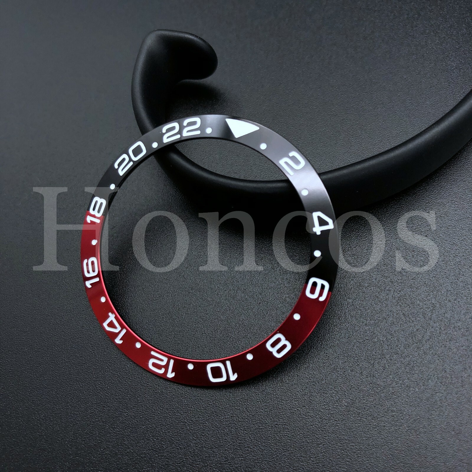 BLACK & RED BEZEL INSERT FITS FOR ROLEX GMT MASTER I/II & SUB