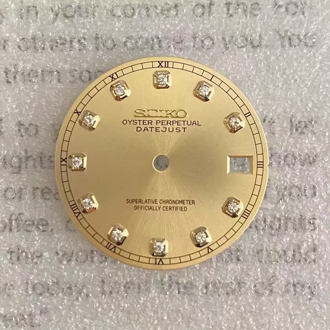 28.5mm Sun Pattern Diamond Surface Watch Dial No Luminous for Nh35/nh36 Movement