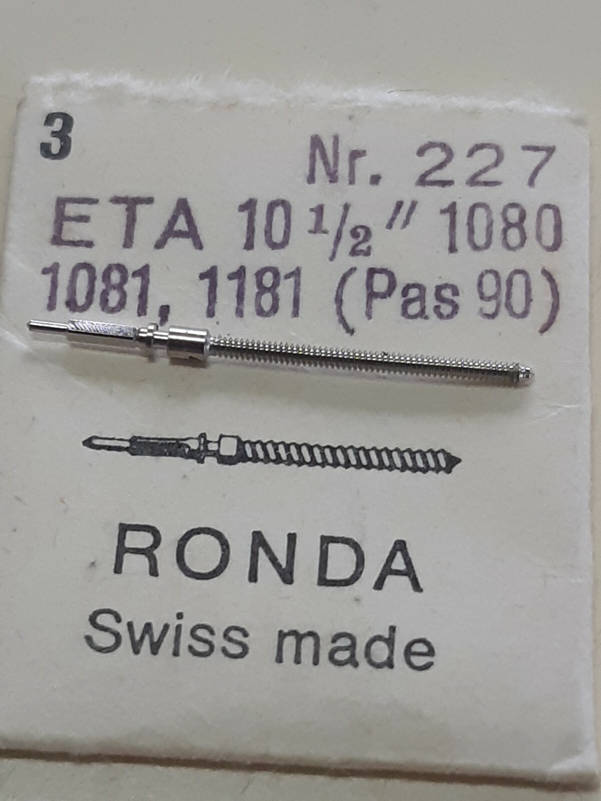 ETA 1080-1081-1181 new old stock stem 1 x Free postage
