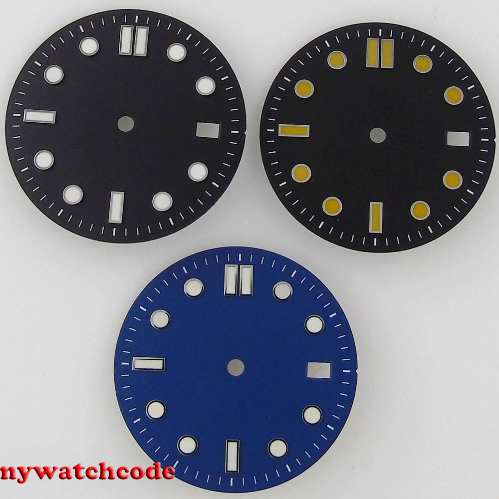 30.9mm blue black white Watch Dial luminous marks for Japan NH35 NH36 Movement