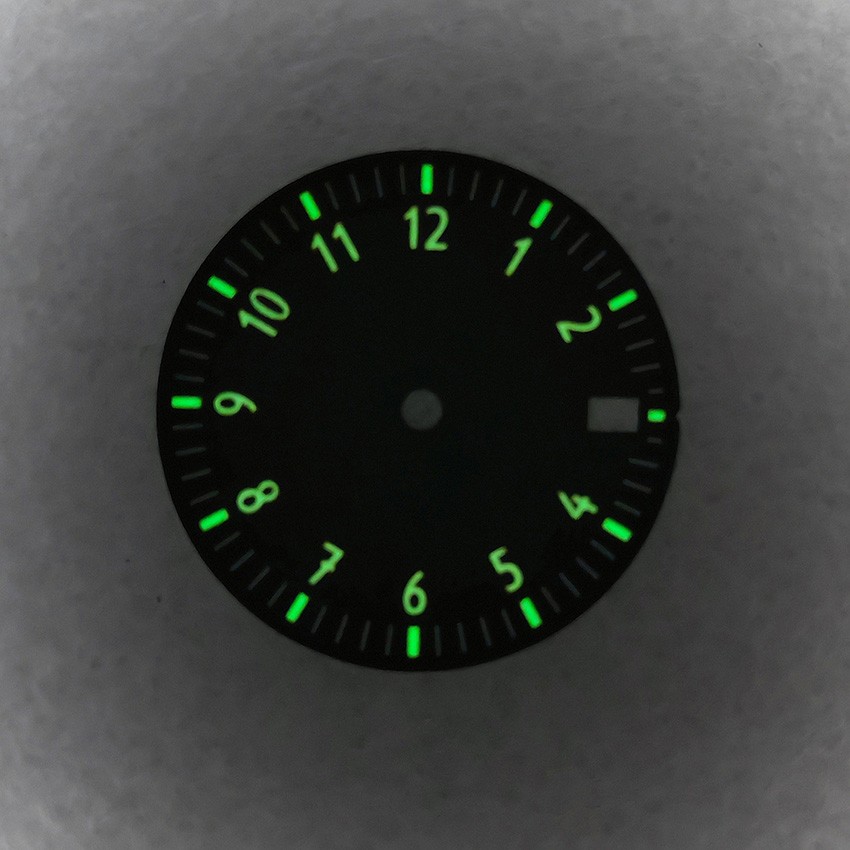 28.5mm Single / No Calendar Watch Dial Green Luminous for NH35/36/4R/7S Movement