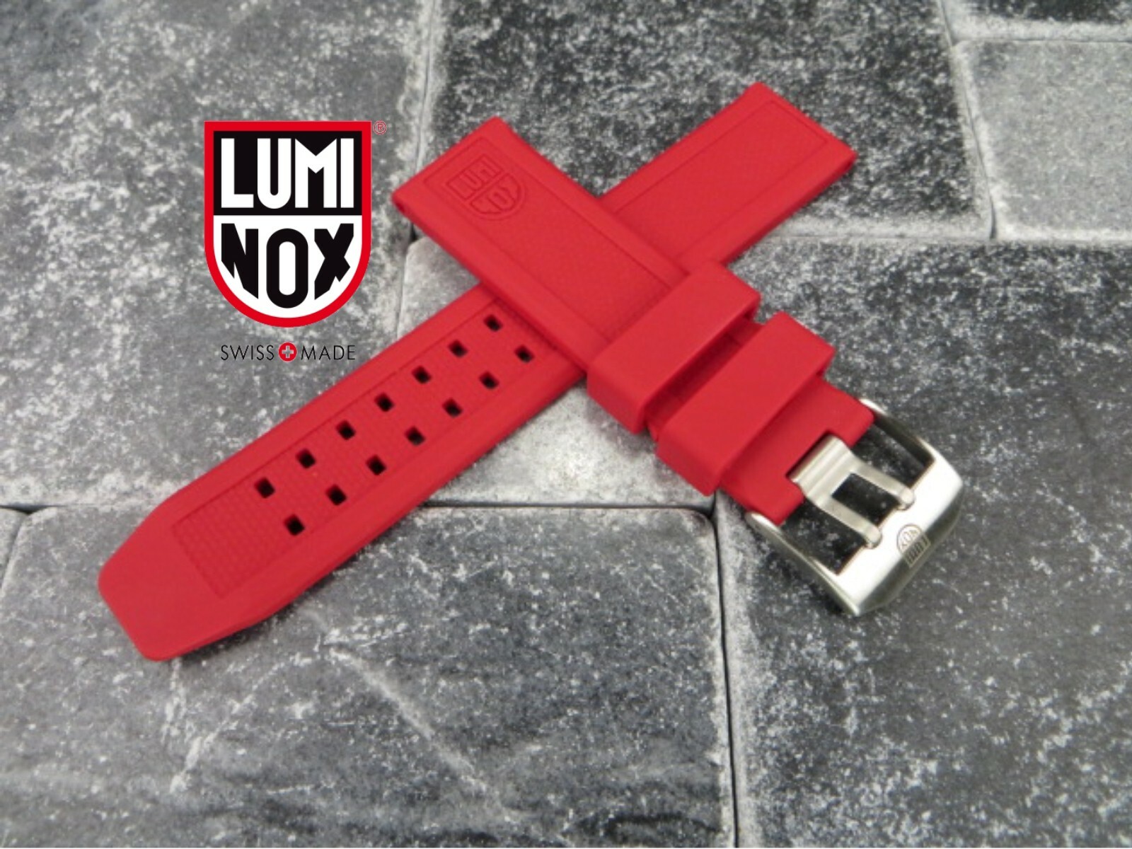 New LUMINOX 23mm Rubber Strap EVO Diver Watch Band 3050 3950 Colormark Red x1