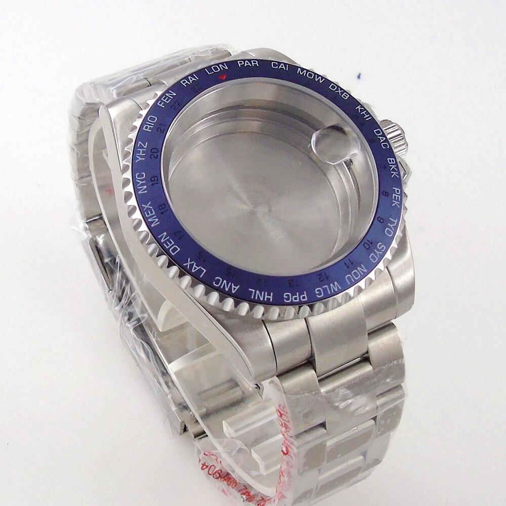 40MM SUB GMT Watch Case Ceramic Bezel Sapphire Glass Fit NH34A NH35 NH36 2824