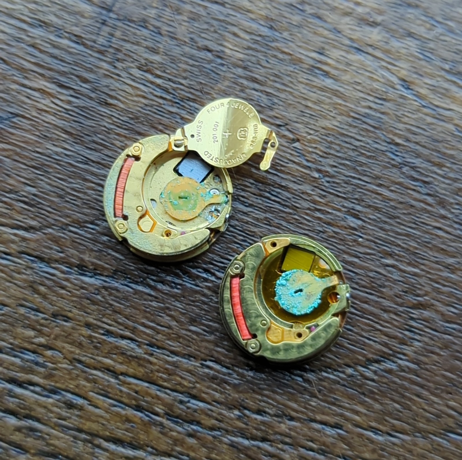 2 x ETA 201.001 Untested Tiny Quartz Watch Movement for Chopard, Bvlgari (BT50)