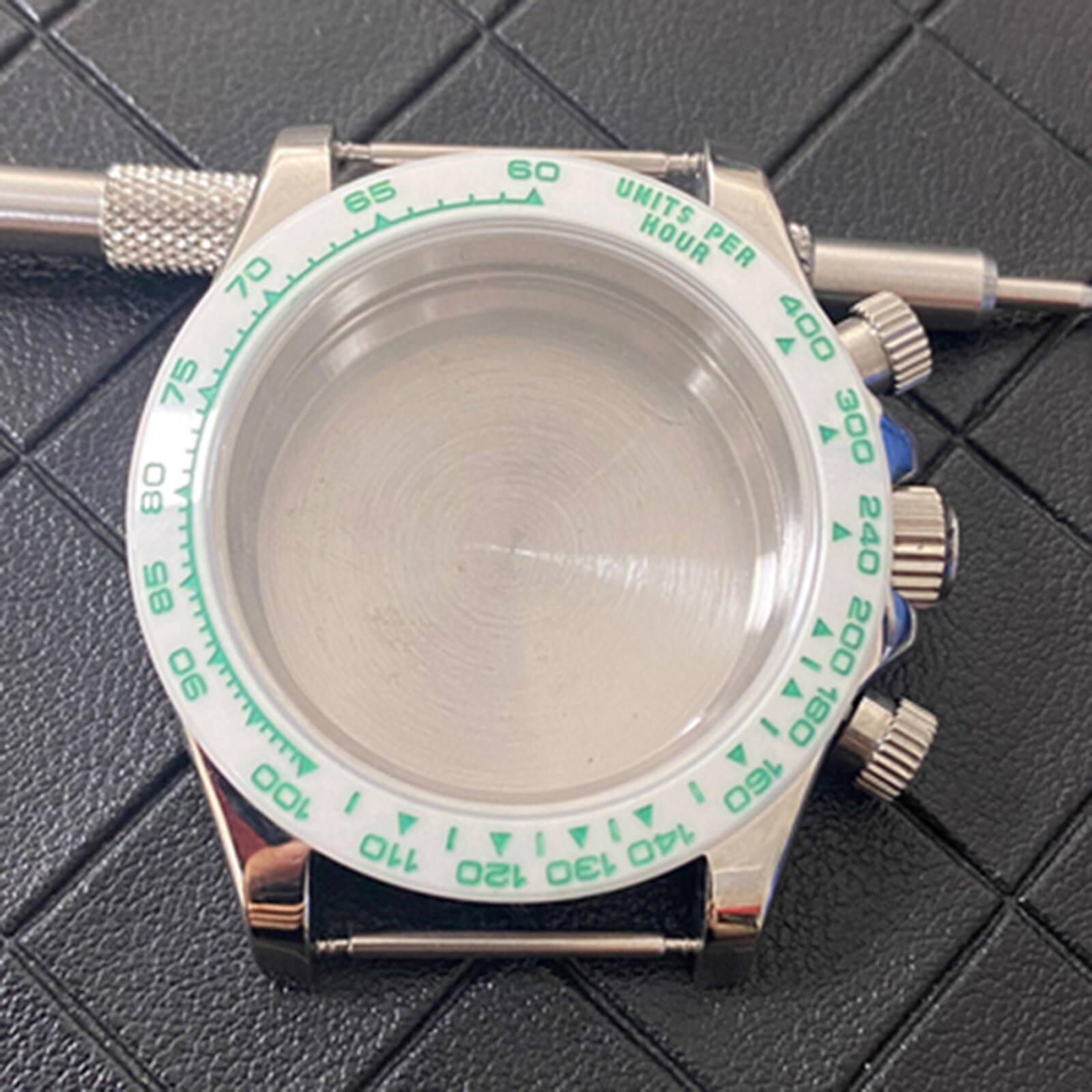 Stainless Steel Watch Case Ceramic Bezel Watch Strap for VK63 Movement Parts