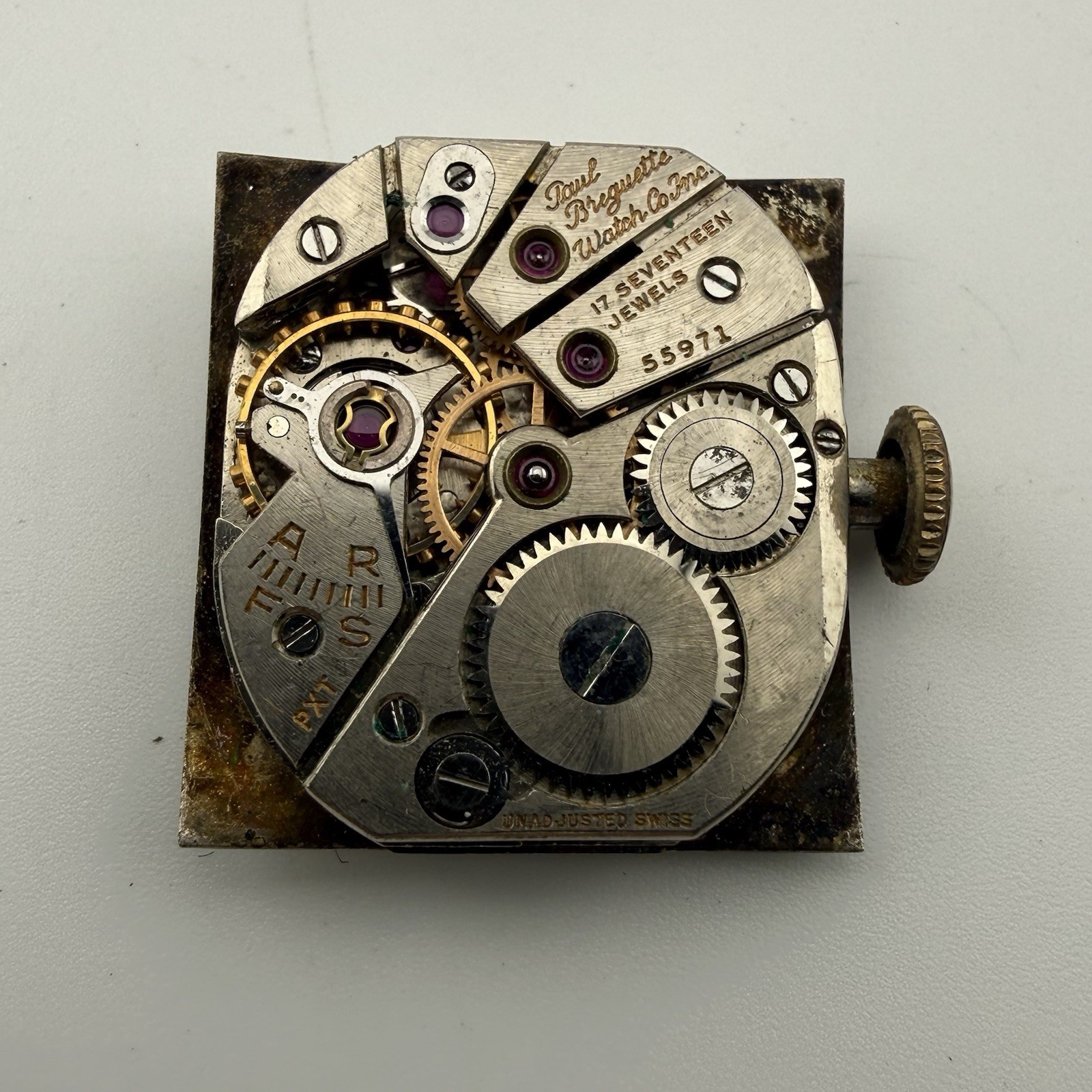 Paul Breguette Watch Movement Running Manual Wind Vintage Parts 18.3mm