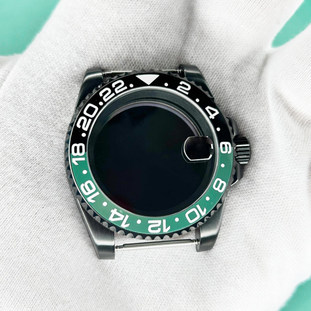 Fit NH35 NH36 40mm Black PVD Ceramic Bezel Sapphire Mod Parts 10ATM Watch Case