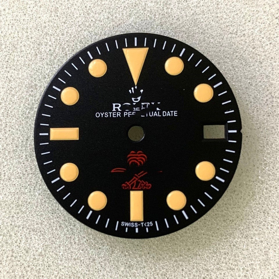 28.5mm Retro Watch Dial Green Luminous for Nh36 Nh35 Movement Watch Accessories
