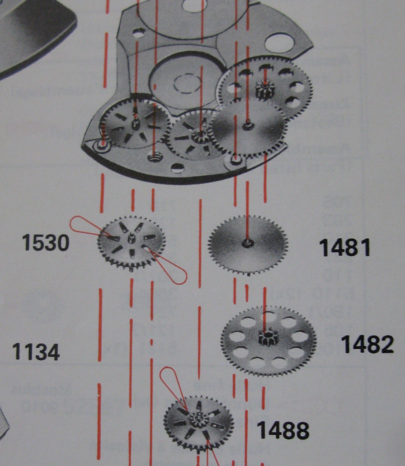 ETA 2783 … wittnauer D11AE watch movement part #1482 driving gear for ratchet