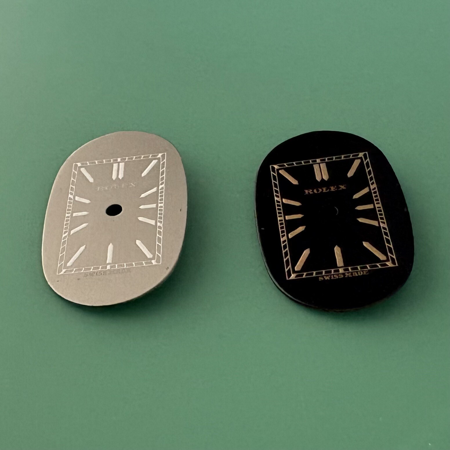 2 Original Rolex Watch Dials Black Gray Lot For Parts Repair
