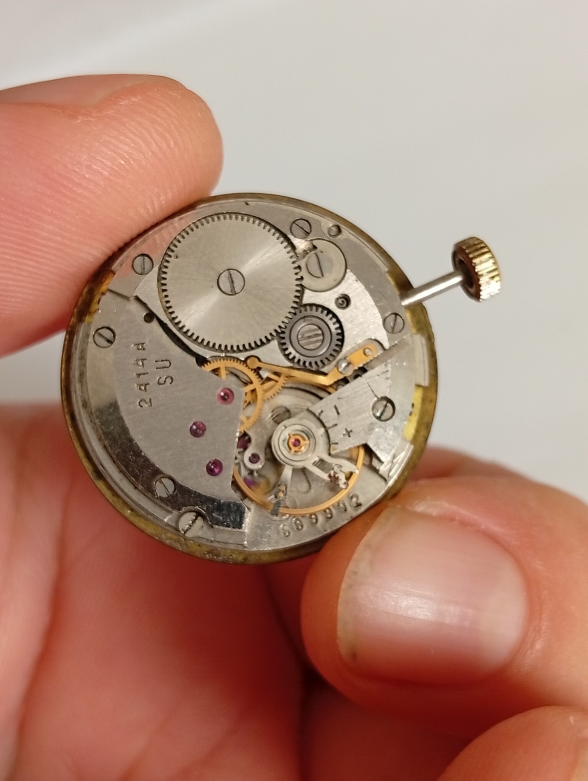 Vintage Soviet Vostok 2414A Watch Movement with Dial & Hands – USSR