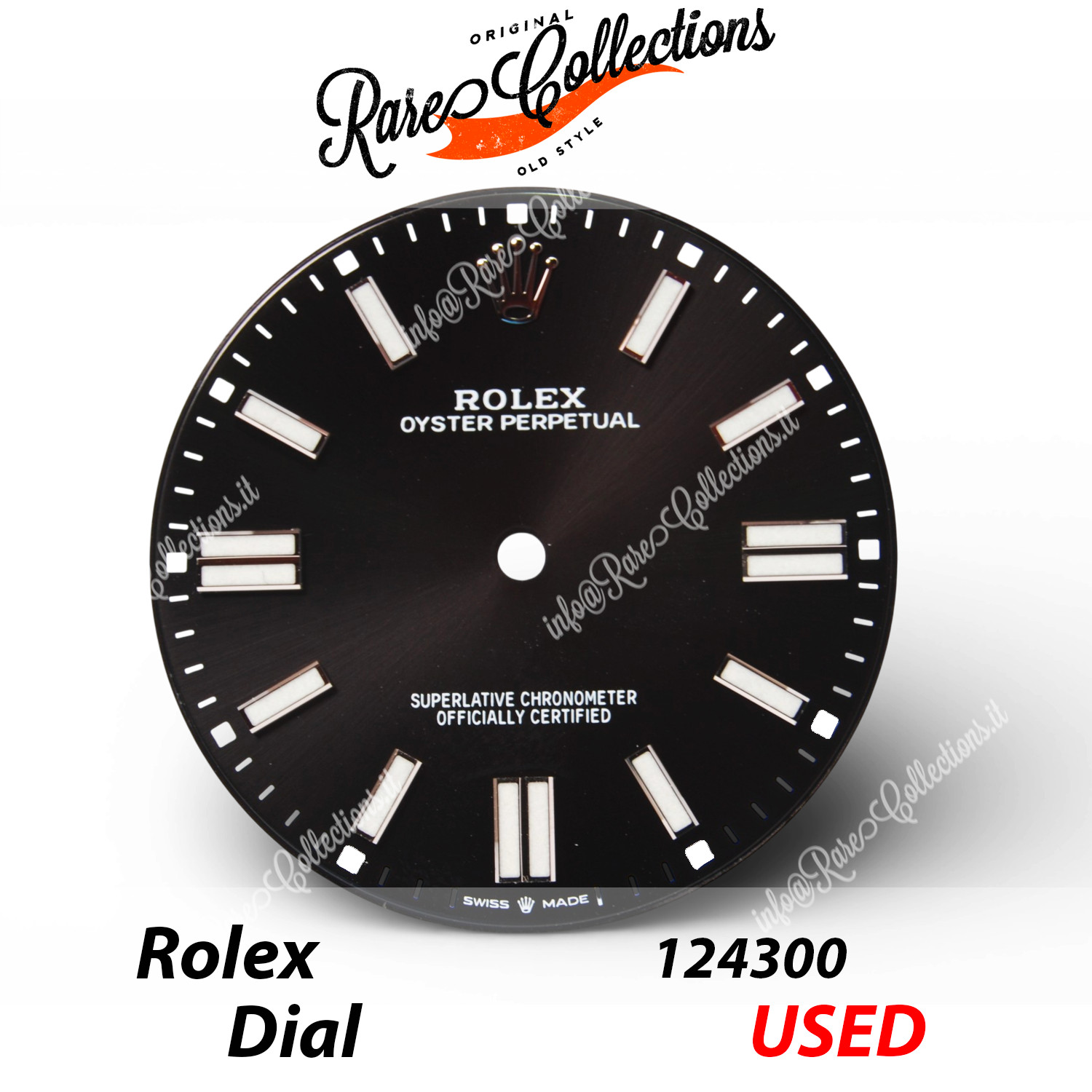 Black Chromalight dial used for Rolex (cod. dial 124300) Black