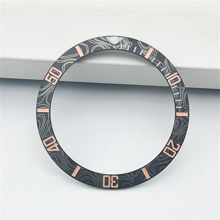 SUB Carbon Brazed Vitrified Ceramic Ring BGW9 Lume Watch Bezel Size 38mm