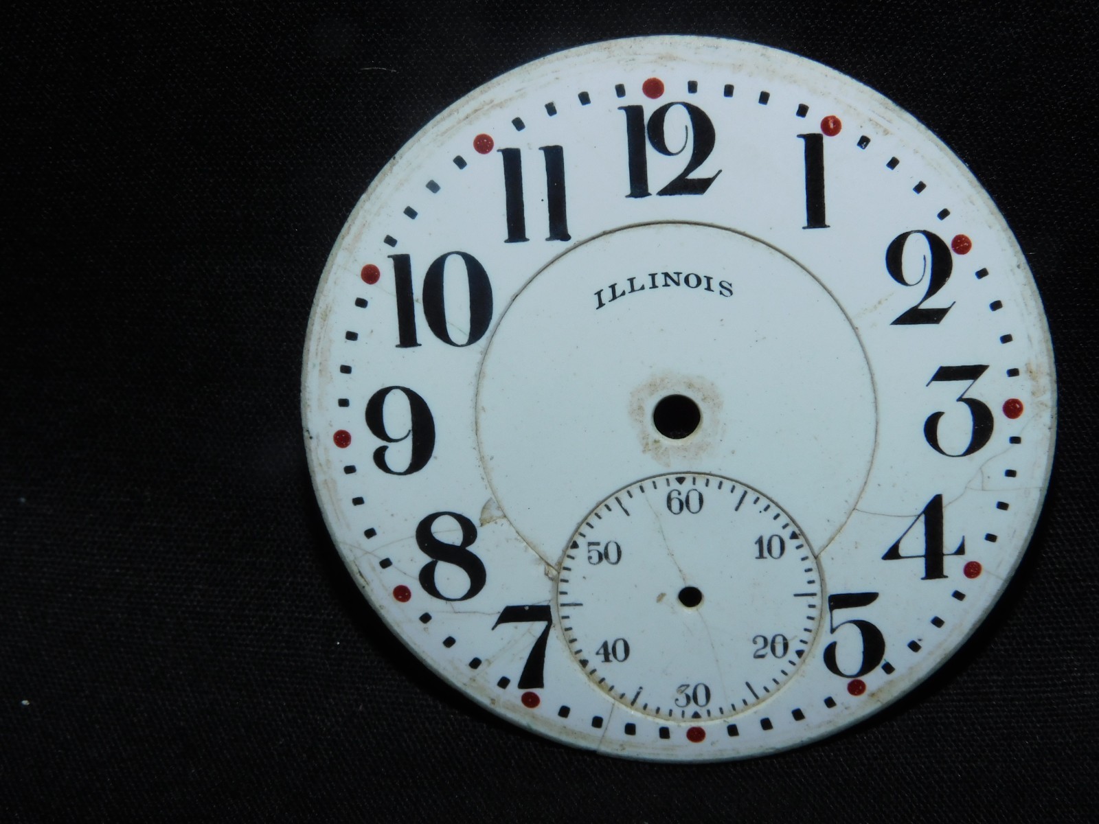 VINTAGE ILLINOIS RAILROAD POCKET WATCH ENAMEL DAIL ONLY -WHITE- FREE SHIPPING…