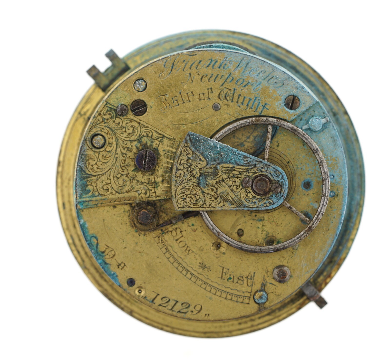 FRANK WEEKS NEWPORT ISLE OF WRIGHT ENGLISH FUSEE POCKET WATCH MOVEMENT H210