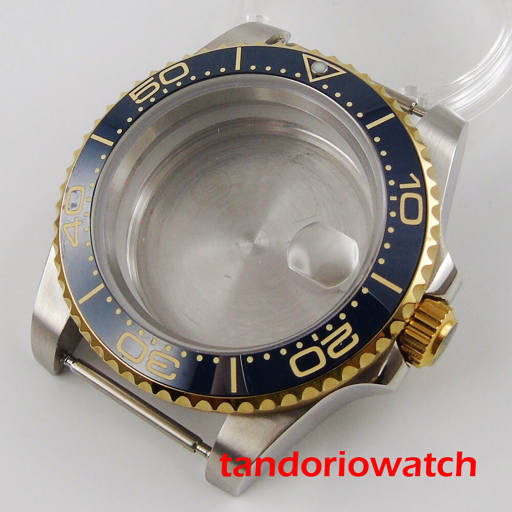 40mm Stainless Steel Watch Case Sapphire Glass Ceramic Bezel Fit NH35 36 MIYOTA