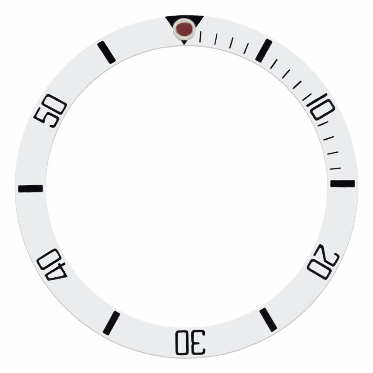 Submariner Bezel Insert For Rolex 16610, 16800 Silver With Black Fonts Red Pearl