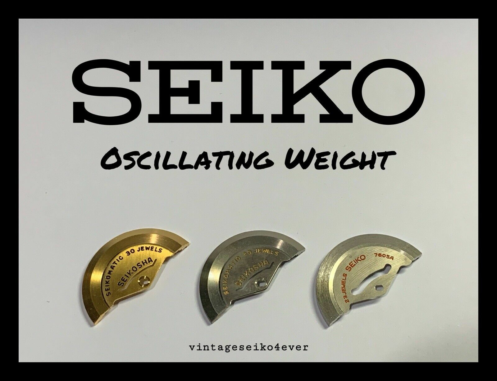 NOS GENUINE SEIKO 500, 501, 509 ROTOR OSCILLATING WEIGHT ALL MODELS SEE LIST