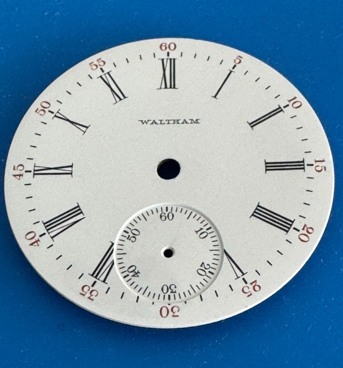 VINTAGE 16 SIZE WALTHAM 1899 1908 POCKET WATCH SINGLE SUNK PORCELAIN ROMAN DIAL
