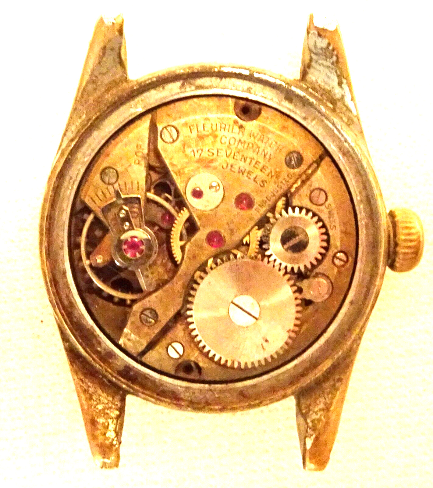 Fleurier Wristwatch Movement 17J Men’s Vintage Parts or Repair