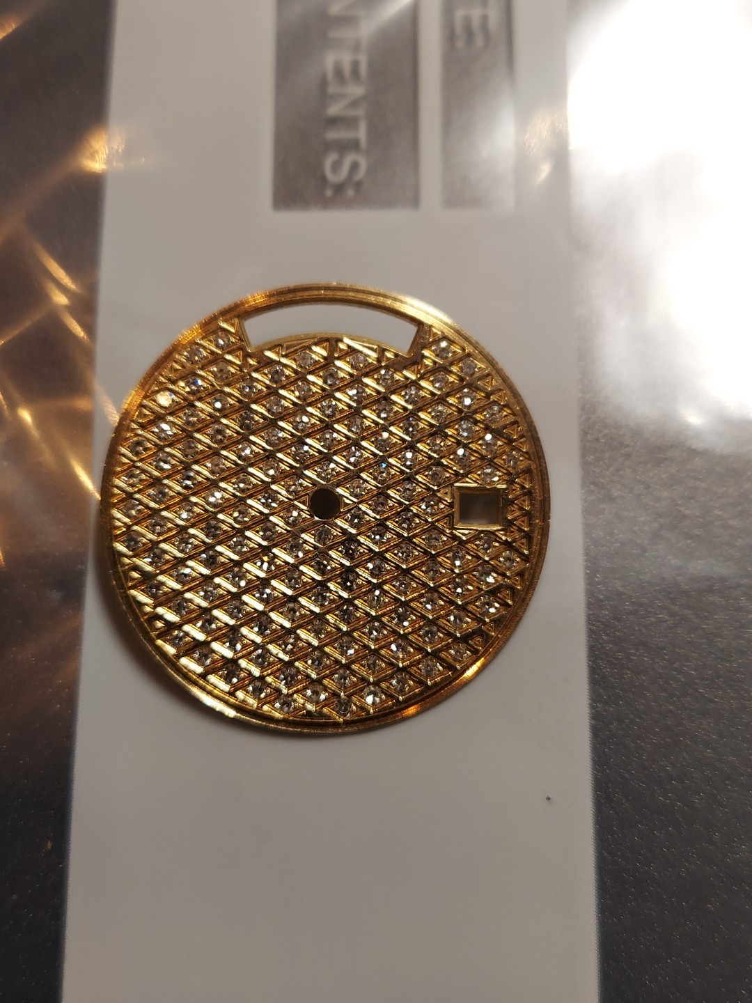 Tudor D + D Dial 18k Yellow Gold Dial With Diamond Real White Natyral For Watch