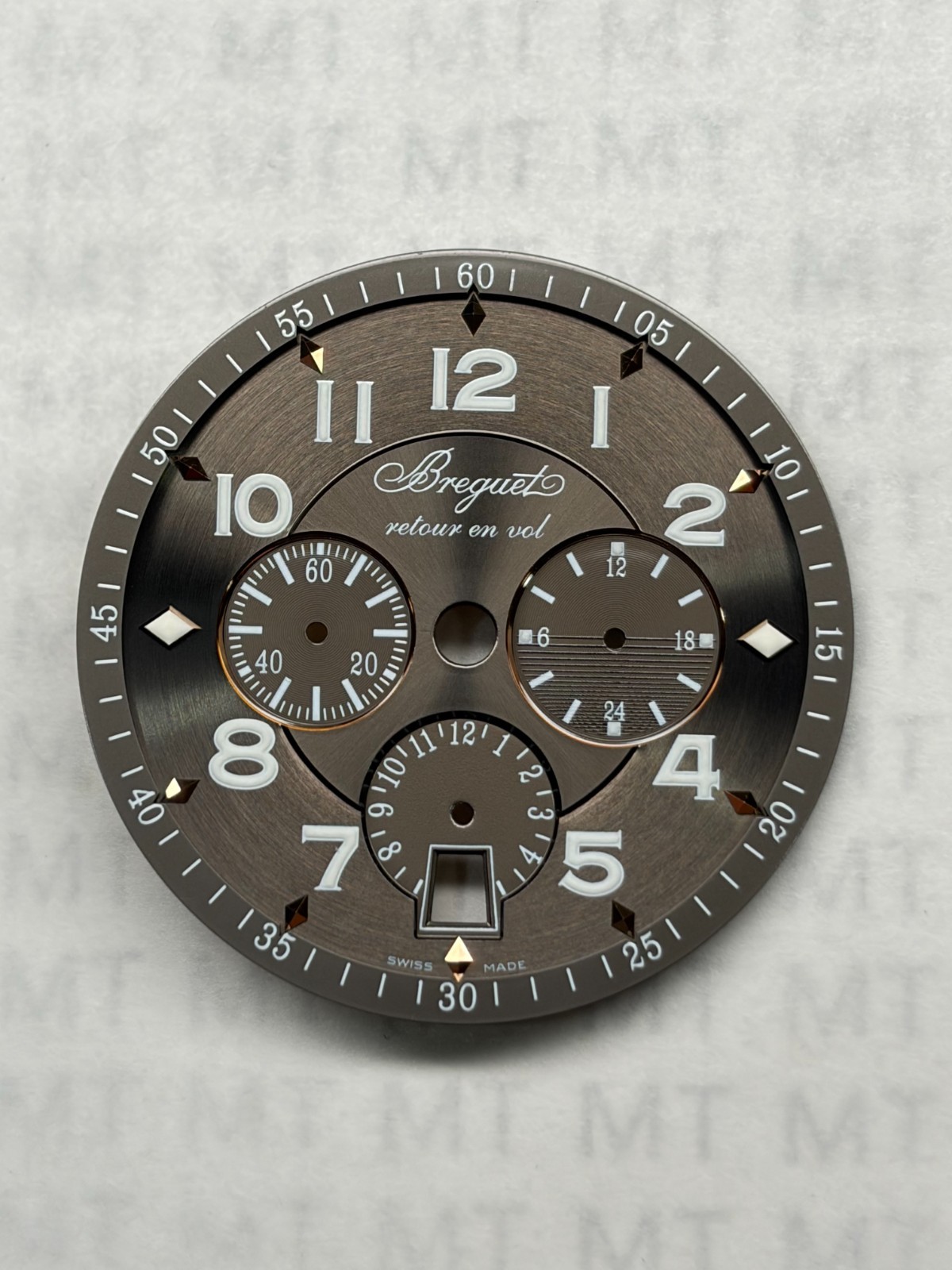 Brown Chronograph Dial for Breguet Type XX 3810BR Used Replacement Parts