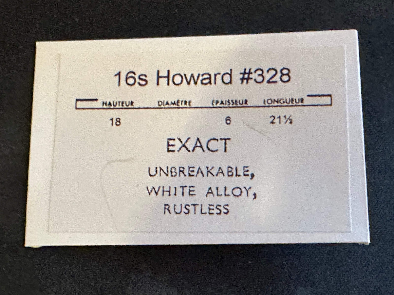 Howard 16s Mainspring No. 328 (EXACT) – Alloy