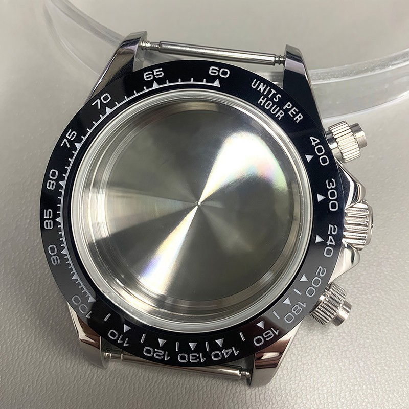 40mm Stainless Watch Case Sapphire for VK63 VK64 Movement 29mm Dial Watch Parts