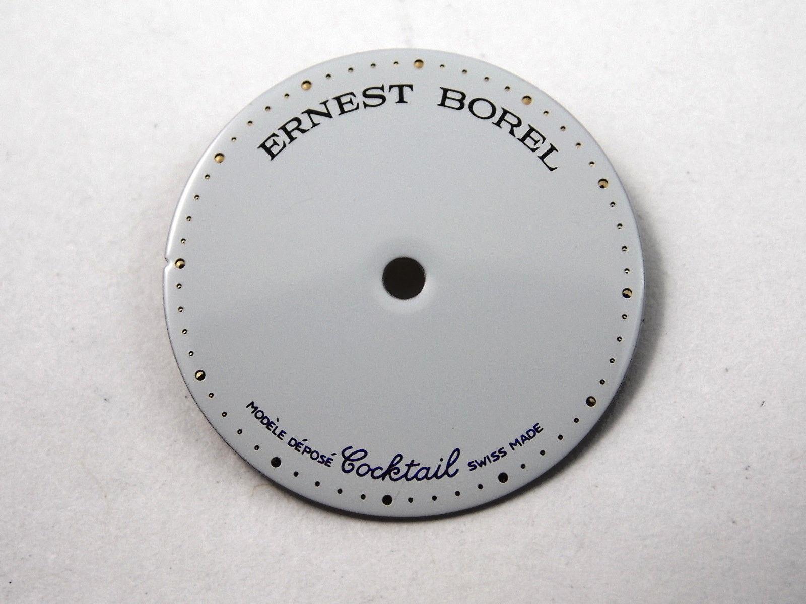 White 20.07mm Kaleidoscope Ernest Borel Cocktail Watch Dial Mens Vintage NOS