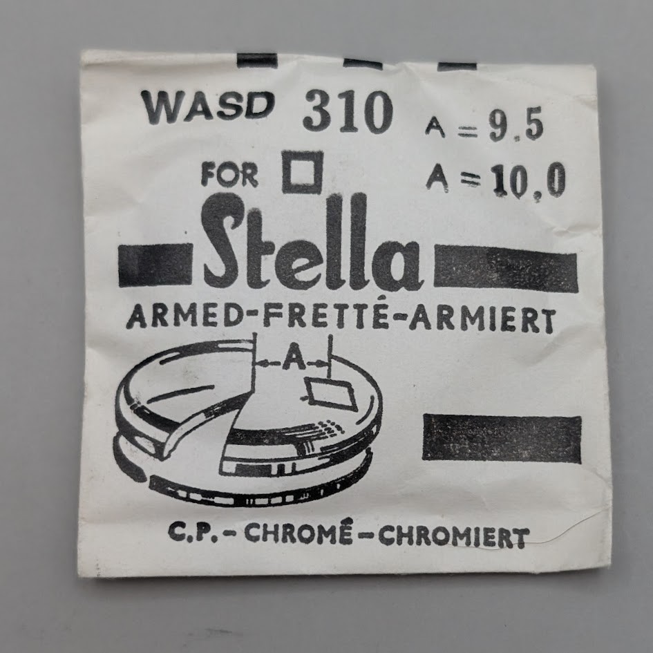 NOS Stella WASD 31mm Watch Crystal Chrome (Silver) Armored Ring Date Window