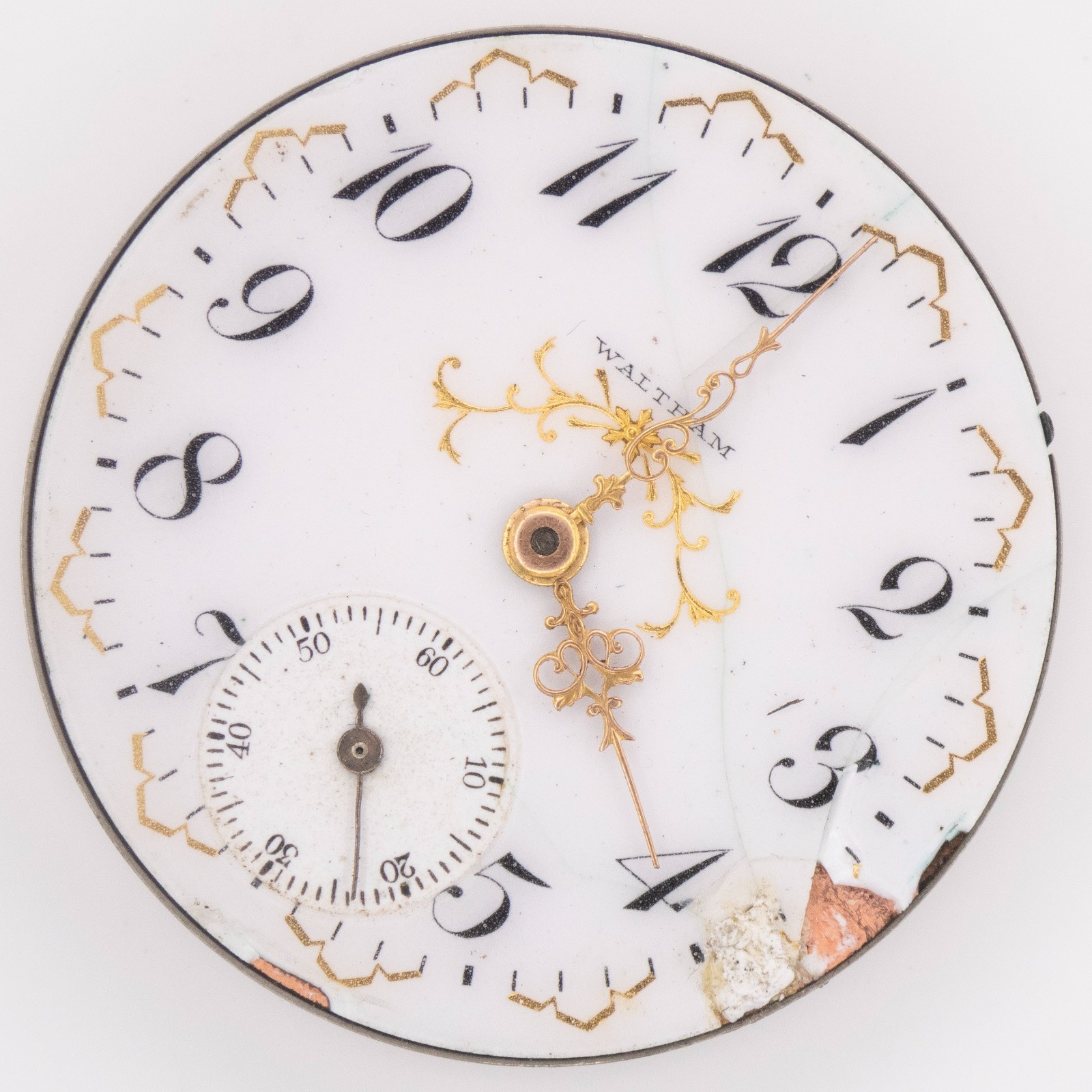 Waltham Vanguard 16-Size 23-Jewel Antique Pocket Watch Movement, Keeps Time