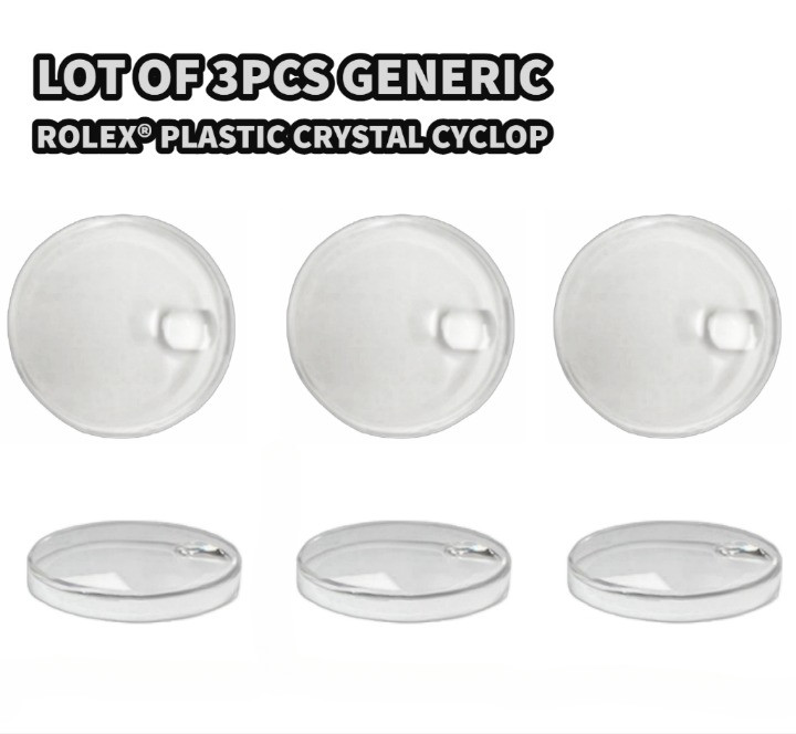 Lot of 3pcs Plastic Watch Crystal FOR ROLEX CYCLOP 107 Fit Model 9090