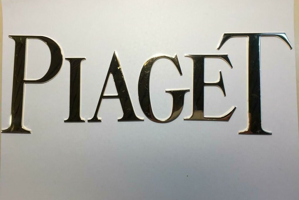 Vintage Aluminum Piaget Promotional Letters