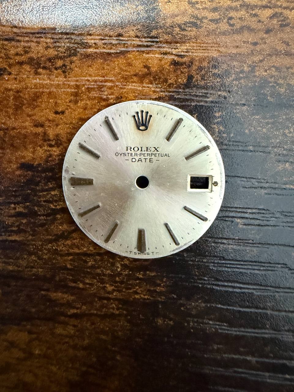 ROLEX LADIES OYSTER PERPETUAL DATE 6517 6516 6519 SILVER STICK DIAL USED COND
