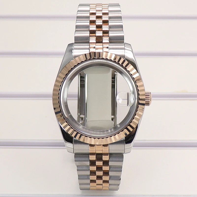 Fluted 36/39mm Watch Case Sapphire Crystal For NH35 NH36 NH38 Miyota 8215