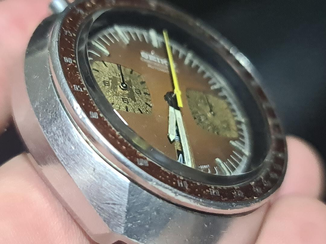 340W14GN GENUINE CRYSTAL GLASS SEIKO BULLHEAD KAKUME UFO TOKEI 6138 AND 6139