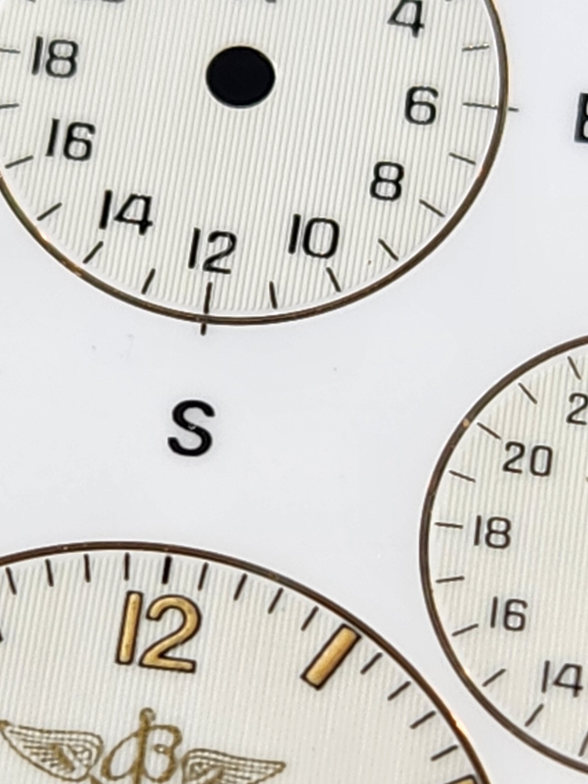 Rare Breitling World Timer Watch Dial NOS Ref 80480 White Porcelain Genuine