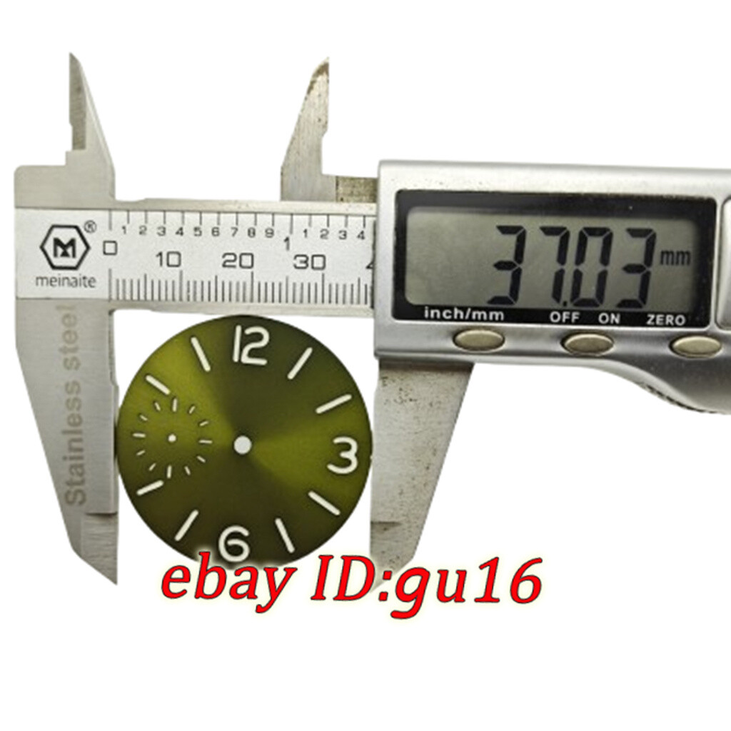 37mm black/green/black watch dial with green luminous fit ETA 6497 seagull st36