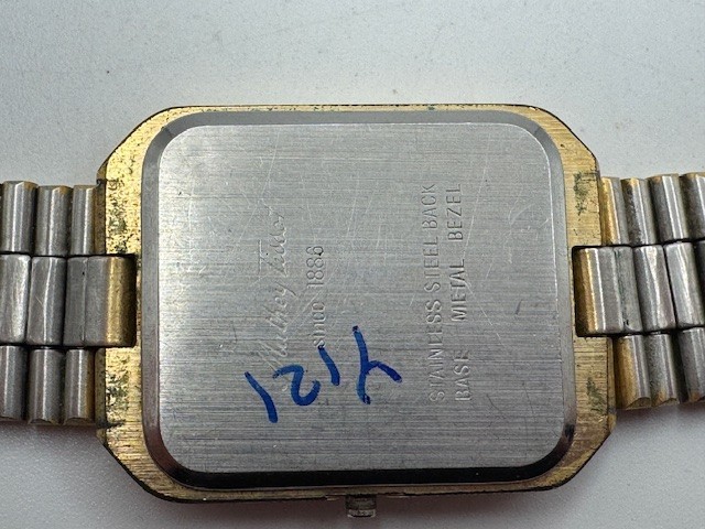 Vintage Mathey Tissot Gold Tone Watch Case and Band ONLY NO Movement